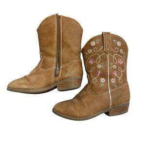 Girl’s Magellan Embroidered Butterfly Western Boots, 10